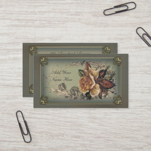 Tarjeta De Visita Inglés amarillo del vintage subió