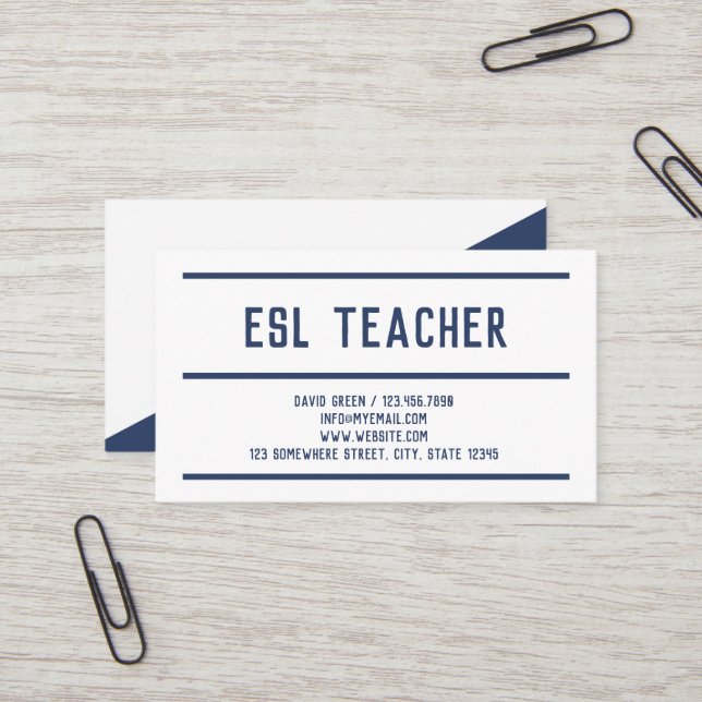 Tarjeta De Visita inglés ESL (Anverso/Reverso In Situ)