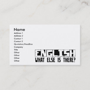 Tarjeta De Visita ¿Inglés qué más está allí?