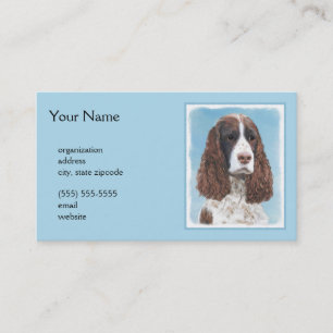 Tarjeta De Visita Inglés Springer Spaniel Pintura Original Perro Art
