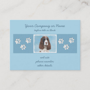 Tarjeta De Visita Inglés Springer Spaniel Pintura Original Perro Art