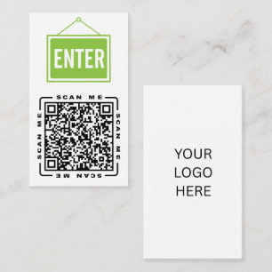 Tarjeta De Visita Ingrese Plantilla de código QR y logotipo person