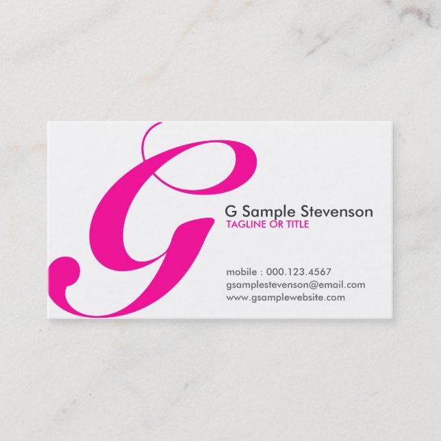 Tarjeta De Visita inicial aérea : rosa caliente (Anverso)