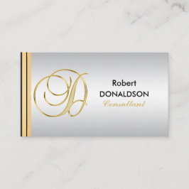 Tarjeta De Visita Inicial con monograma de encargo 'D de la plata