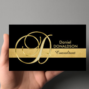 Tarjeta De Visita Inicial con monograma elegante de encargo 'D del