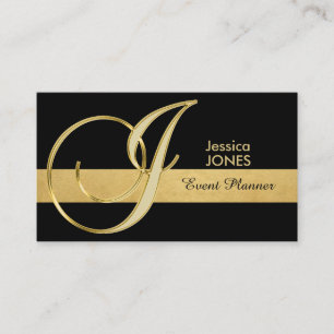 Tarjeta De Visita Inicial con monograma elegante de moda 'J del