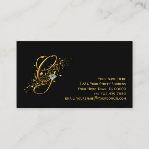 Tarjeta de visita inicial de G Stardust del oro y