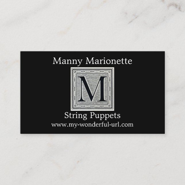 Tarjeta De Visita Inicial de Woodblock del grabar en madera de la (Anverso)