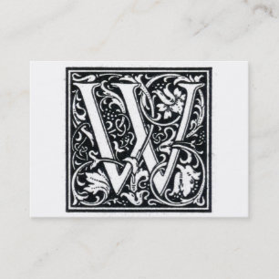 Tarjeta De Visita Inicial decorativa de Woodblock del grabar en