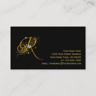 Tarjeta de visita inicial del oro y de los