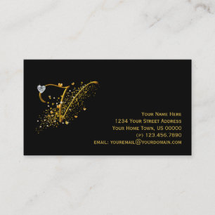 Tarjeta de visita inicial del oro y de los