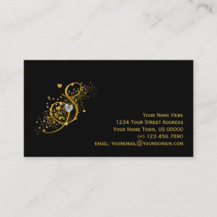 Tarjeta de visita inicial del oro y de los