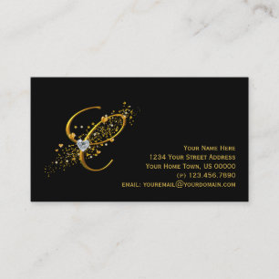 Tarjeta de visita inicial del oro y de los