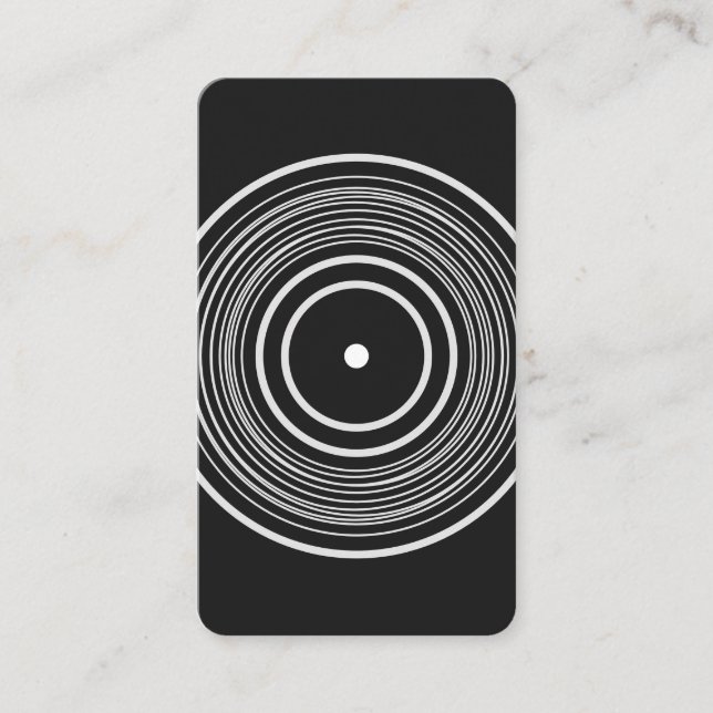 Tarjeta De Visita Inicial| DJ de grabación de vinilo vertical (Anverso)