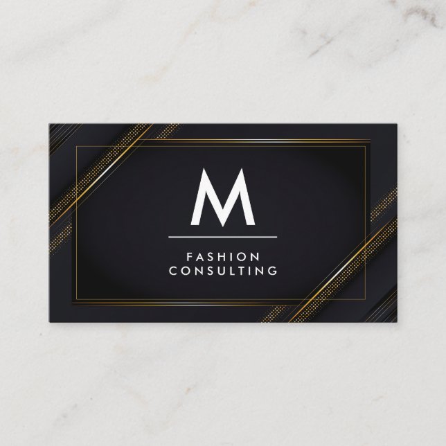 Tarjeta De Visita Inicial | Fondo Gold Black Lux (Anverso)