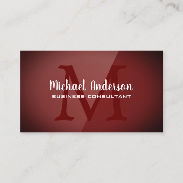 Tarjeta De Visita Inicial | Fondo oscuro rojo brillante (Anverso)