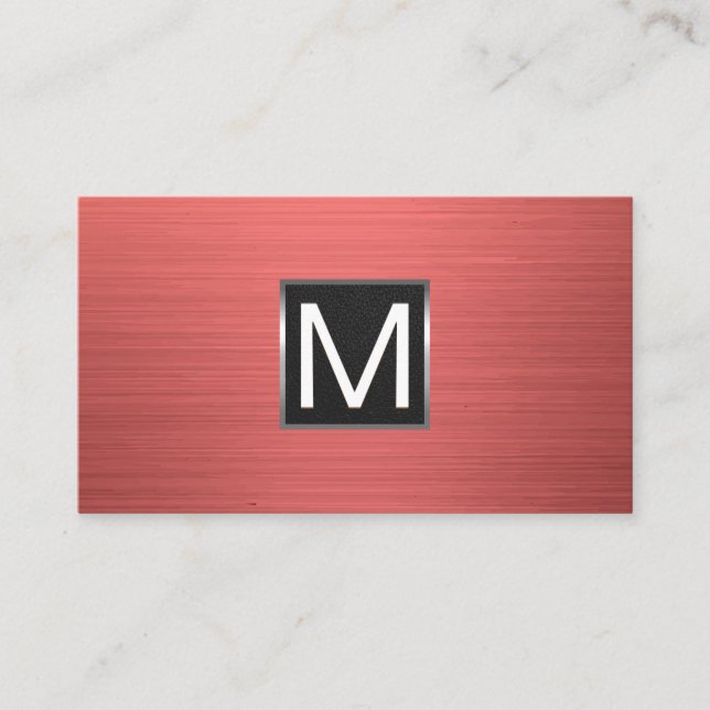 Tarjeta De Visita Inicial | Fondo rojo metálico (Anverso)