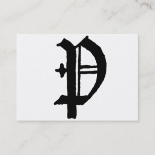 Tarjeta De Visita Inicial inglesa clásica gótica de la letra "P"