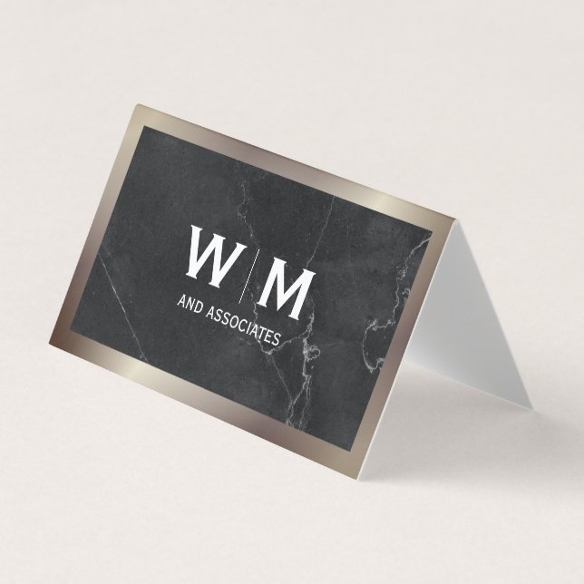 Tarjeta De Visita Inicial | Lux Black Marble (Anverso)