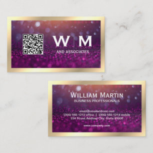 Tarjeta De Visita Inicial Magenta Bokeh CÓDIGO QR