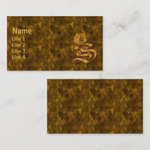 Tarjeta De Visita Inicial S de monograma Flor de peonía elegante en