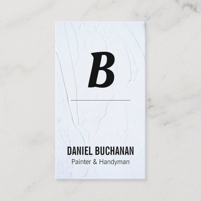 Tarjeta De Visita Inicial | Textura pintada | Painter Handyman (Anverso)