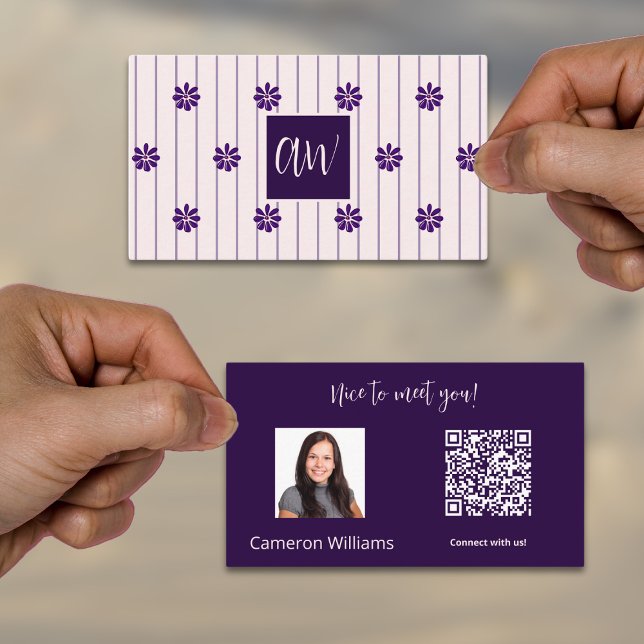 Tarjeta De Visita Iniciales Agradables para Conocerte! ¡Conéctate Co (Subido por el creador)