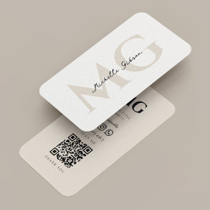 Tarjeta De Visita Iniciales de arena profesionales simples modernas