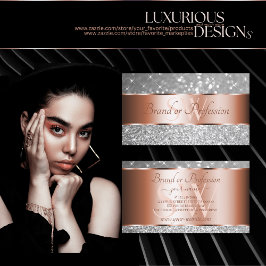 Tarjeta De Visita Iniciales de estrellas luminosas del Purpurina Ros