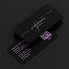 Tarjeta De Visita Iniciales de guión de esteticista Terapeuta de Med