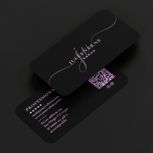 Tarjeta De Visita Iniciales de guión de esteticista Terapeuta de Med