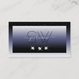 Tarjeta De Visita Iniciales de Joyas de gafas de gradiente azul negr