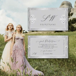 Tarjeta De Visita Iniciales de las Joyas de Esparkle de Mosaico Gris