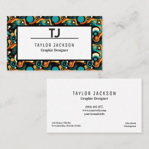 Tarjeta De Visita Iniciales de monograma del modelo de resumen de Gu