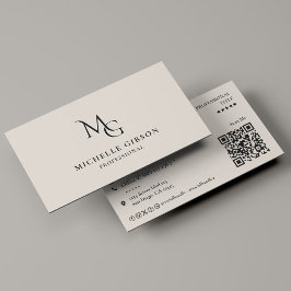 Tarjeta De Visita Iniciales de monograma mínimas MG Profesional Aren