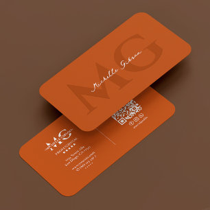 Tarjeta De Visita Iniciales de Naranja de monograma profesional eleg
