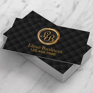 Tarjeta De Visita Iniciales de oro del monograma de limusina Limo Dr