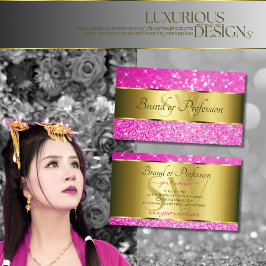 Tarjeta De Visita Iniciales de Purpurinas lujosos de oro de color ro