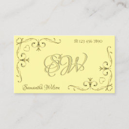 Tarjeta De Visita Iniciales del Ornato Oro de la Captura de Ojos en 