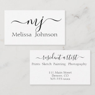 Tarjeta De Visita Iniciales elegantes