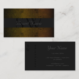 Tarjeta De Visita Iniciales elegantes de color negro y gris oscuro