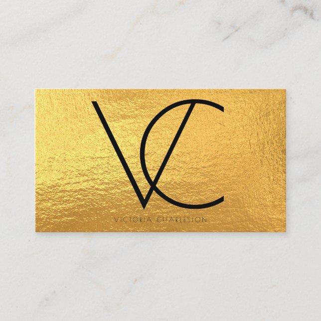 Tarjeta De Visita Iniciales Gold Modern (Anverso)