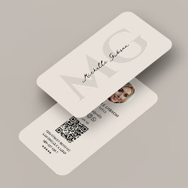 Tarjeta De Visita Iniciales Mínimas Marketing Profesional Arena Foto