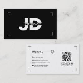 Tarjeta De Visita Iniciales Mínimas Modernas Cámara Fotógrafo 
