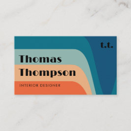 Tarjeta De Visita Iniciales modernas retro groovy