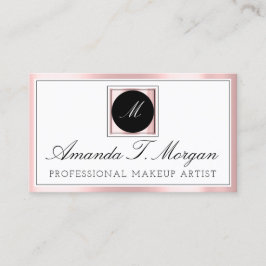 Tarjeta De Visita Iniciales Monograma Planificador de eventos Blanco