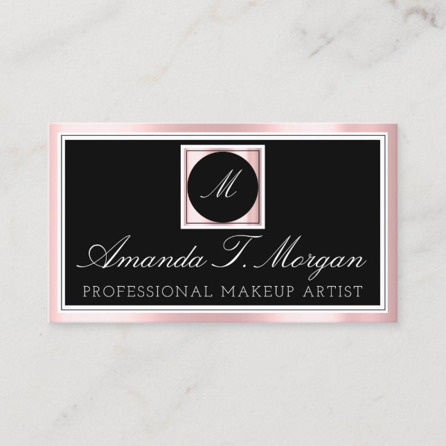 Tarjeta De Visita Iniciales Monograma Planificador de eventos Blanco (Anverso)
