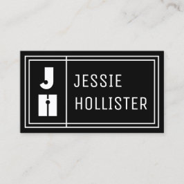 Tarjeta De Visita Iniciales y nombre modernos geométricos divertidos