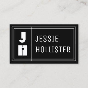 Tarjeta De Visita Iniciales y nombre modernos geométricos divertidos