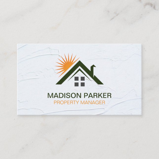 Tarjeta De Visita Inicio Sunshine | Propiedades privadas comerciales (Anverso)